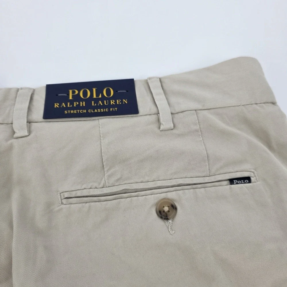 New Polo Ralph Lauren Chino Shorts Mens 38 Stretch Classic Fit Golf Khaki $79.50